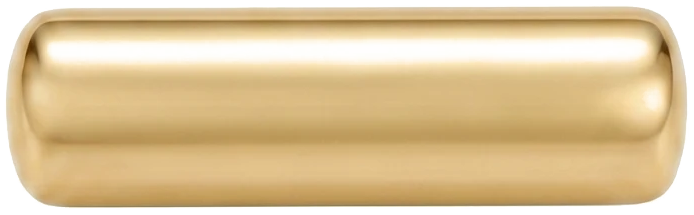 Elongated gold bar bead representing a dash in morse code